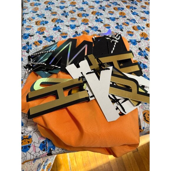 Happy Halloween Orange with bats tapestry backdrop 60” X 84” - Picture 2 of 4